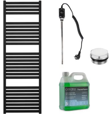 Zdjęcie produktu dla Zestaw grzejników elektrycznych do łazienki Vincenzo - 600W - czarny matowy - 1330x450 mm