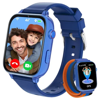 Produktbild von Smartwatch Kinder mit GPS und Telefon 4G Kinderuhr mit Videoanruf Blau