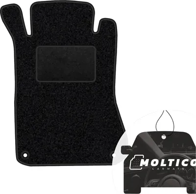 Produktbild von moto-MOLTICO Fahrer Fußmatte Auto Velours Fahrerseite Autoteppiche Schwarz Fahrermatte 1-teilig passend für Mercedes-Benz C-Klasse C205 Coupe 2014-2021