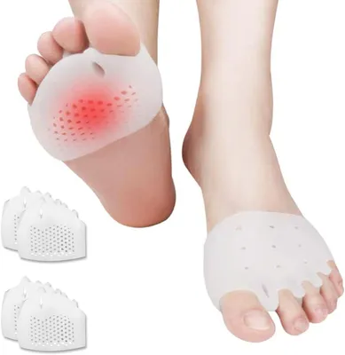 Produktbild von COOL-i® Vorfußpolster aus Silikon – 4 Stück – Weich & Rutschfest – Ballenschutz für Damen & Herren – Unterstützt Druckentlastung beim Gehen & Stehen
