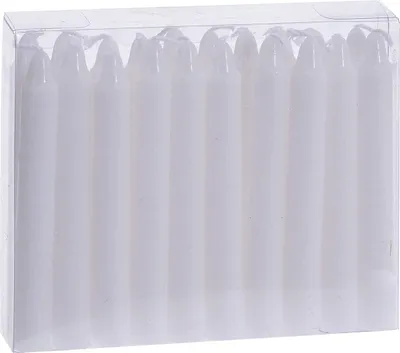 Image de Petites bougies en cire véritable, paquet de 20 - 10 cm - Couleur : blanc