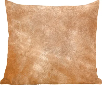 Produktbild von MuchoWow® Zierkissen Sofakissen Wohnzimmer Dekokissen 60x60 cm Leder - Strukturiert - Lederoptik - Braun - Sitzfläche - Foto Polster