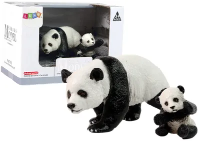 Image de Lot de 2 figurines de panda avec un jeune panda Série Animaux du Monde