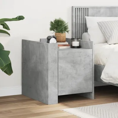 Produktbild von vidaXL Nachttisch Betongrau 45x50x50 cm Holzwerkstoff