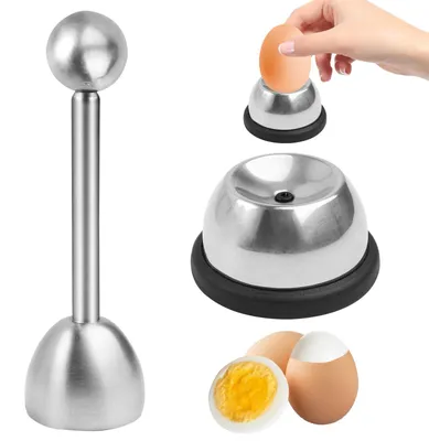 Productafbeelding van RVS eieropener - Eierknipper met eierprikker - Keukenaccessoire voor hard- en zachtgekookte eieren