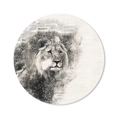 Produktbild von MuchoWow® Mauspad Mousepad Löwe - Zeitung - Schwarz - Weiß 50x50 cm - Mousepads - Maus Mat - Pad - Mausunterlage - Vinyl