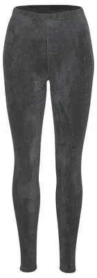 Tobeni Damen Leggings mit Teddy-Innenfleece Thermoleggings extra kuschelig warm Anthrazit