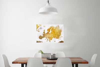 Produktbild von MuchoWow® Poster Weltkarten - Europa - Gold 60x40 cm - Schlafzimmerdekoration
