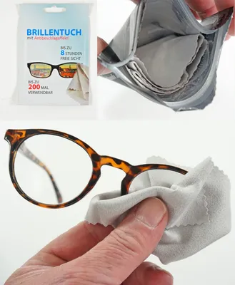 Produktbild von Antibeschlagtuch Brillentuch Brillenputztuch Brille Lesebrille Sportbrille Skibrille bis zu 200x verwendbar