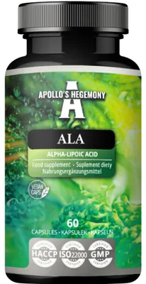 Produktbild von Apollo's Hegemony ALA (Alpha-Lipons?€ure) 600 mg - 60 vegane Kapseln