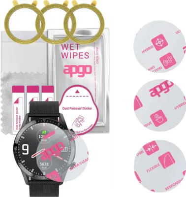 Produktbild von apgo 3 Stück Schutzglas, klar, kompatibel mit DexXer L13 Smartwatch, Hybrid 8H, Ersatz für Hartglas, Displayschutzglas, Bildschirmschutz, Displayschutz, kratzfest