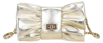 Produktbild von Gallantry, Damen Abendtasche metallic mit Schleife und Drehverschluss, Gold