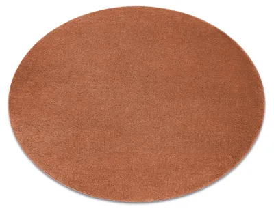 Image de Tapis SOFTY cercle plaine couleur unie terre cuite orange cercle 150 cm