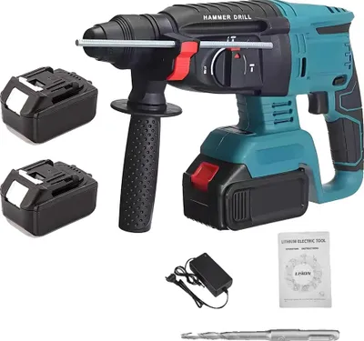 Image de Perceuse à percussion électrique, moteur sans balai, alimentée par batterie 21V, avec 2 batteries, EU