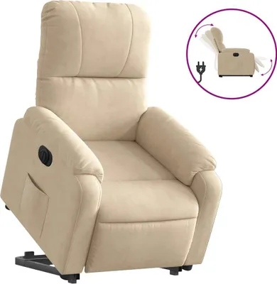 Produktbild von vidaXL Relaxsessel mit Aufstehhilfe Elektrisch Creme Mikrofasergewebe