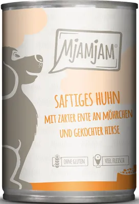 Image de Mjamjam Poulet juteux avec canard tendre aux carottes et millet cuit 400 g