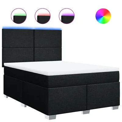 Produktbild von vidaXL Boxspringbett mit Matratze Schwarz 140x200 cm Stoff