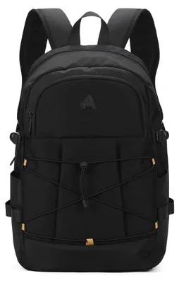 Productafbeelding van Aoking Uni Rugzak, zwart, met ritsvakken en textielhandgrepen, 31x47 cm
