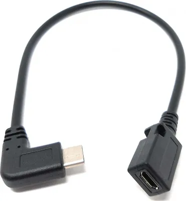 Immagine prodotto di SYSTEM-S Cavo USB 3.1 da 20 cm con spina di tipo C e presa micro B 2.0 in nero