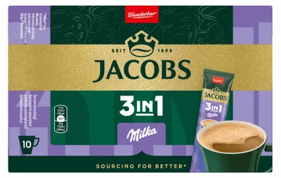 Image de Jacobs café boisson instantanée 3 en 1 Milka 10x12,4g paquet 124g