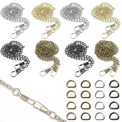 Tasketten-Set, 8 Stück, 120 cm, mit 16 D-Ringen, 4 Farben