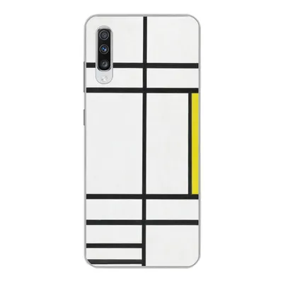 Produktbild von MuchoWow® Handyhülle Schutzhülle Hülle für Samsung Galaxy A70 Komposition in Weiß, Rot und Gelb - Piet Mondrian Silikon Softcase Handy Hülle - Schutzhaube