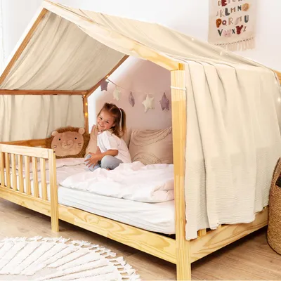 Produktbild von Himmel für Hausbett aus Musselin - Länge 320, 360 oder 420 cm