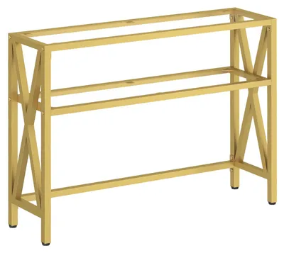 Image de Table d'appoint en verre avec deux étagères
