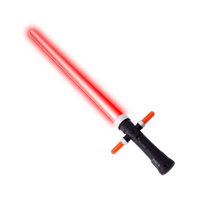 Produktbild von Kreuz Lichtschwert Kreuzschwert Dreiklingen Lichtschwert ausziehbare Klinge bis 54 cm Sound und Lichteffekt rot