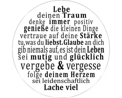 Produktbild von Glasbild Lebensweisheit Ø 50 cm
