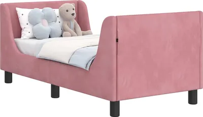 Obrázok produktu pre vidaXL Detský rám postele s čelom ružový 70 x 140 cm zamat