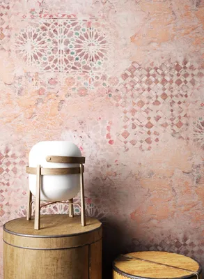 Produktbild von NEWROOM Tapete Orange Vliestapete Beton - Betonoptik Industrial Braun Creme Fliesen Putz Putzoptik Vintage Fliesenoptik