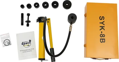 Obrázok produktu pre Sada hydraulických dierovačov – sada dierovačov na plech – hydraulický valec – pre rozvádzače a priechodky – náradie na rúrky – čierna
