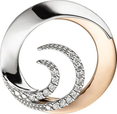 Produktbild von Anhänger mit 16 Diamanten Brillanten 585 Gold Weißgold & Rotgold bicolor rund
