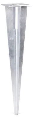 Zdjęcie produktu dla Alberts 663612 Gniazdo wbijane, do słupków ogrodzeniowych ze stali rurowej, ocynkowane ogniowo, długość 500 mm, do słupków Ø 34 mm, zestaw 3 szt