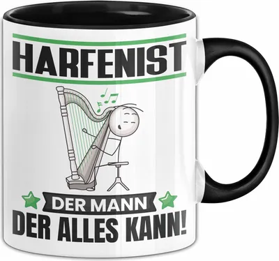 Produktbild von Harfenist Tasse Geschenk für Harfenist Der Mann Der Alles Kann Geschenkidee zum Geburtstag (Schwarz)