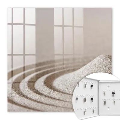 Produktbild von Metall Schlüsselkasten 30 x 30 cm - weißer Schlüsselschrank zur Wandmontage - wandhängende Schlüsselbox mit Tür - nach links öffnend - Schlüsselaufbewahrung für Flur - Büro - Arbeitszimmer - Werkstatt - Garage - Zen-Garten