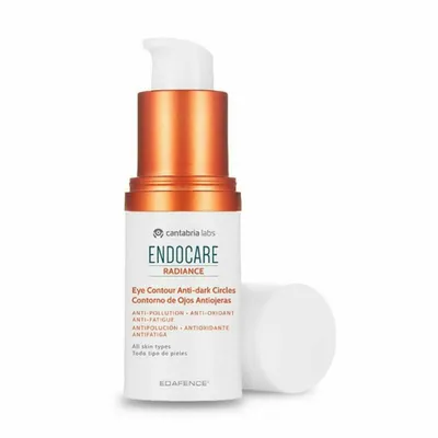 A product shot of an eye contour cream bottle with a pump dispenser.