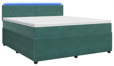 Produktbild von vidaXL Boxspringbett mit Matratze Dunkelgrün 140 x 190 cm Samt