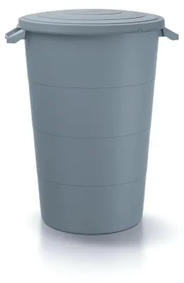 Image de Plastová nádoba SMOOTH s úchyty 80 l - barva: světle šedá