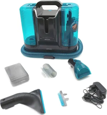 Produktbild von Cecotec 08116, Trocken&Nass, Wasser, Filterung, Teppich, Spiegel, Polsterung, Beutellos, Schwarz, Blau