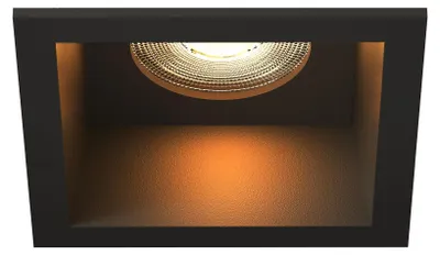 Image de Ledvion spot encastrable LED blanc chaud carre noir douille GU10 3W