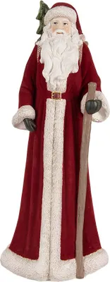 Produktbild von Clayre & Eef Weihnachtsdekorationsfigur Weihnachtsmann 16x15x37 cm Rot Kunststoff