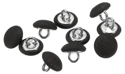 Stoffbezogene Knöpfe 11,5 mm, 10 Stück, Schwarz