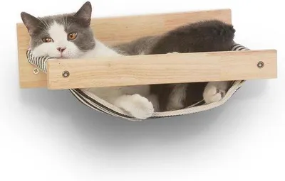 Produktbild von Famanu Katzenwandhängematte - stilvolles Katzenmöbel für große Katzen - bis 18 kg Tragfähigkeit