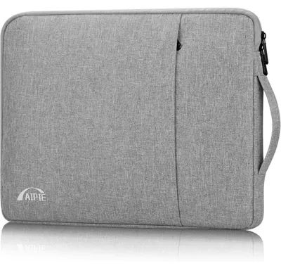 Zdjęcie produktu dla Torba na laptopa 13-13,6 cali, etui ochronne z uchwytem, odporna na zachlapania, jasnoszara