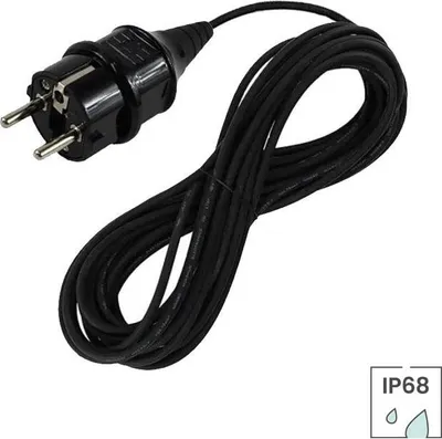 Produktbild von Gummi-Außenkabel mit EU-Stecker | 10 Meter | 3 x 0,75 mm | Mit Randerdung