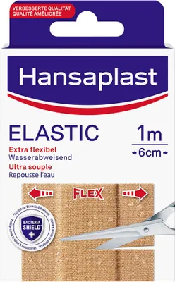 Produktbild von Hansaplast Elastic, 100 x 6 cm, Rechteckig, Beige, Latex, 1 Stück(e)