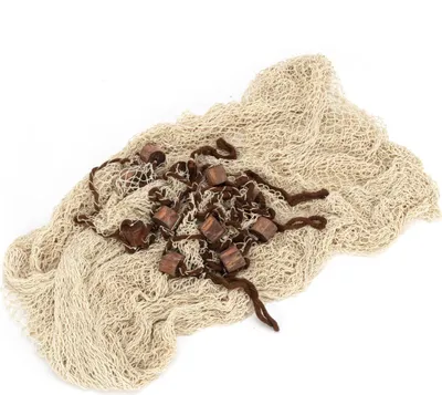 Produktbild von Fischernetz 340x340cm naturfarbe mit Schwimmern 100% Baumwolle maritimen Stil