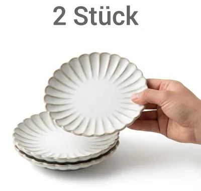 Set aus 2 Porzellantellern „Muschel“, 15 cm